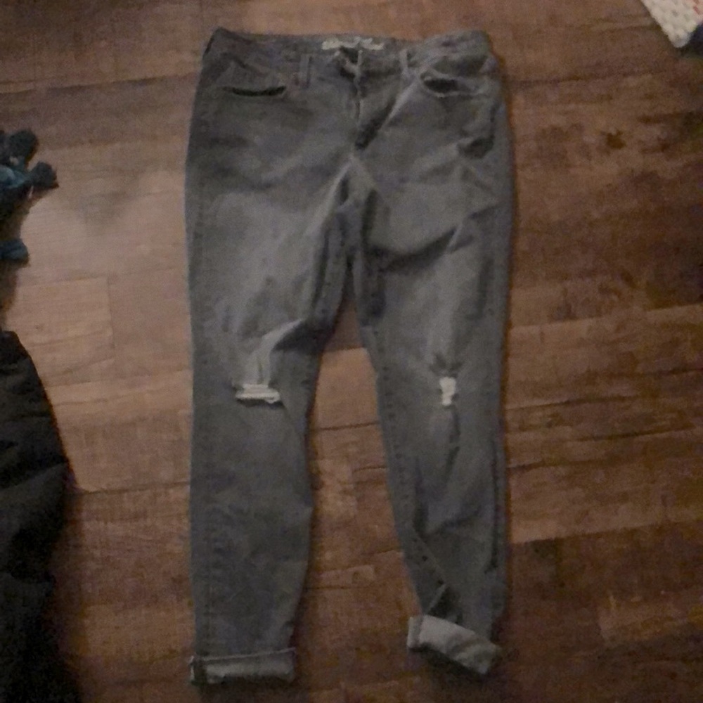 Gray ripped jeans